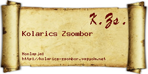 Kolarics Zsombor névjegykártya