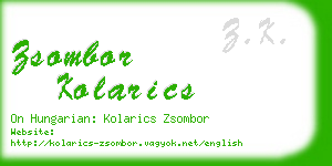 zsombor kolarics business card